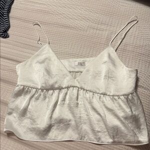 Aritzia Little Moon -  Silk White/Cream Strap Top